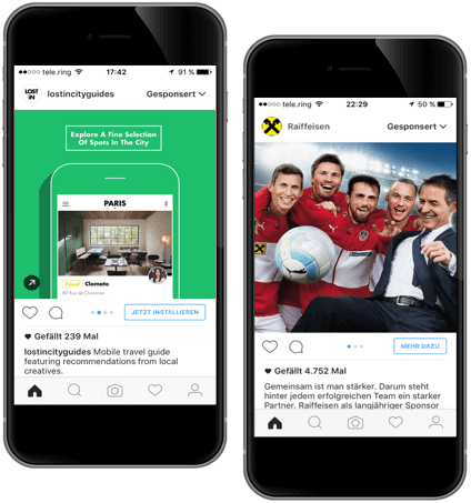 Mit visuellen Instagram-Kampagnen Ads erreichen Sie eine interessante, mobile Zielgruppe durch \"Visual Storytelling\".